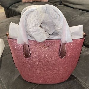 Pink glitter kate spade purse